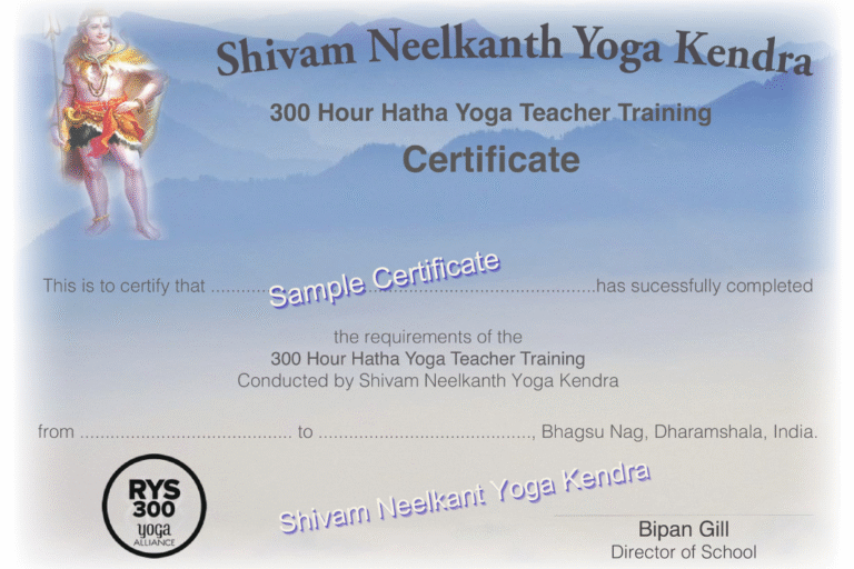Sample 300-YTT Certificate Sample 300-YTT Certificate yoga alliance